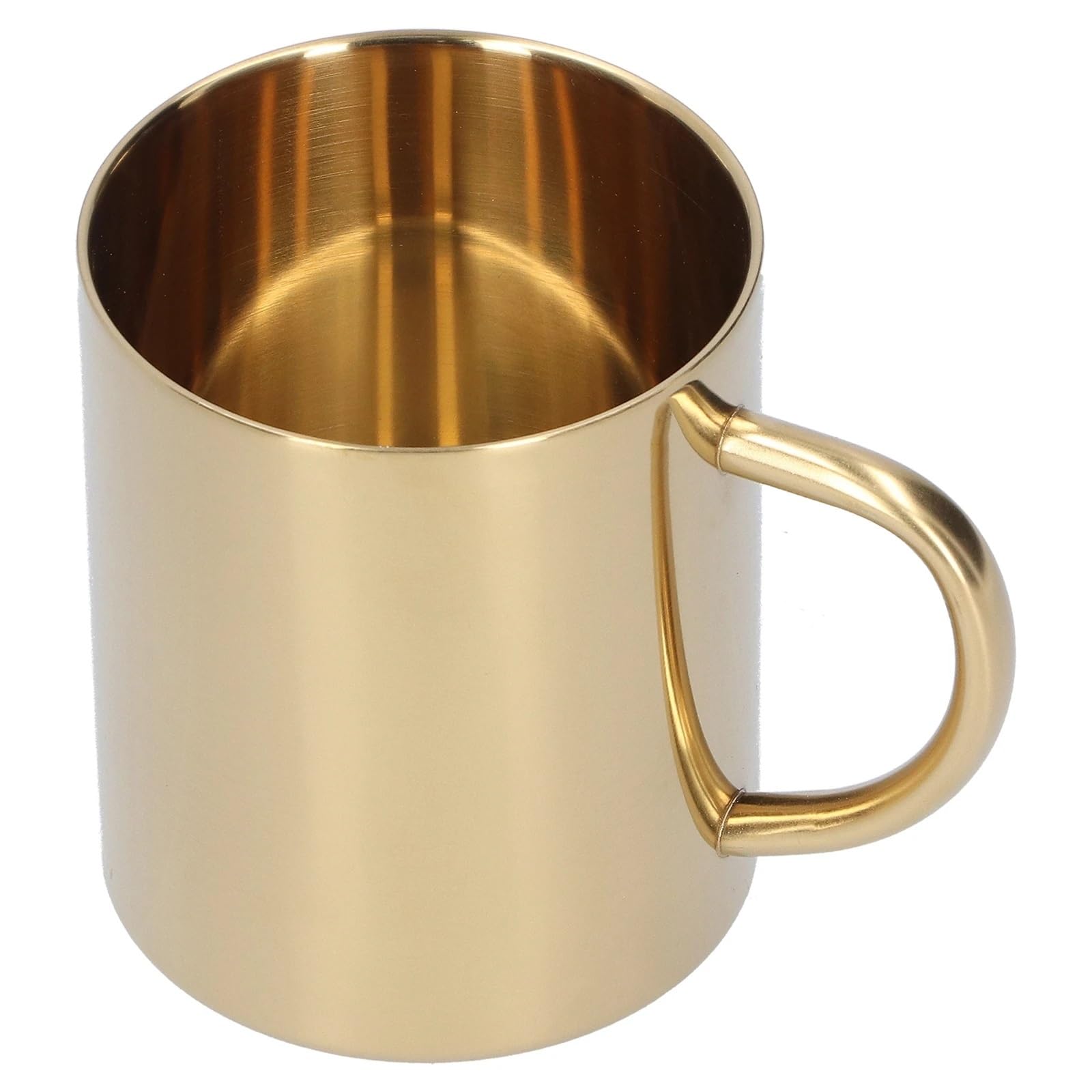 400 ml Kaffeetasse 304 Edelstahl Doppelschicht Verbrühungsschutz Becher Tasse mit Griff for Kaffee Tee Wasser Home Küche Zubehör Für Küchen, Cafés, Restaurants(Silver)
