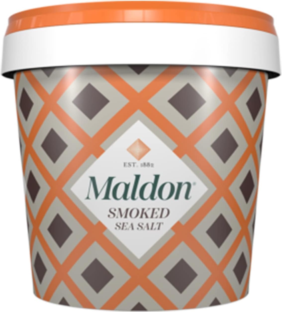 Maldon Salt, Smoked Sea Salt Flakes, 1.1 lb (500 g), Bulk Tub, Kosher, Natural, Gently Smoked Over Oak, Handcrafted, Gourmet, Pyramid Crystals