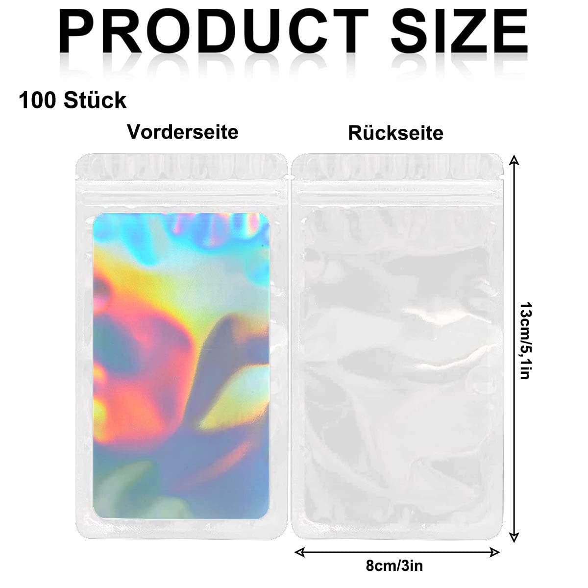 100 Pezzi Sacchetti in Mylar, Sacchetto Imballaggio Alluminio con