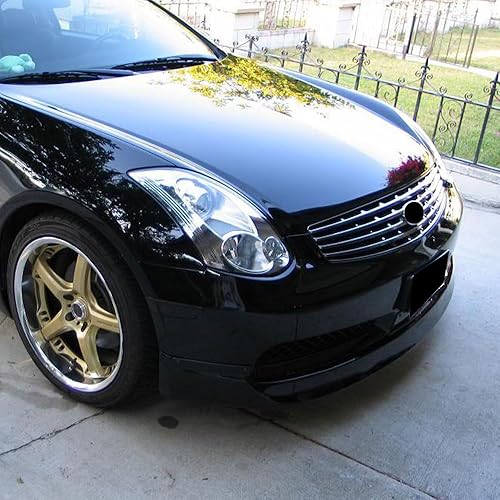 Miniatura 3 de IKON MOTORSPORTS, 2004 2005 2006 - Borde de parachoques delantero compatible con Infiniti G35 2003-2007, estilo INGS, color negro, poliuretano de