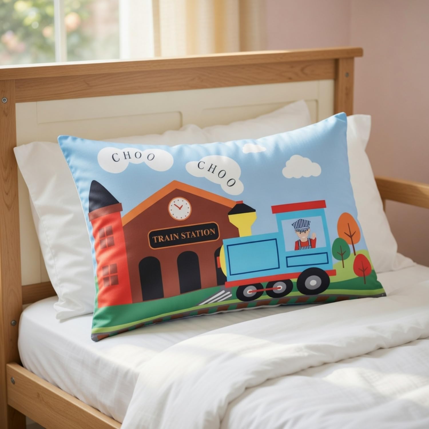 Juego de sábana bajera y funda de almohada para niños, de microfibra suave, transpirable e hipoalergénica