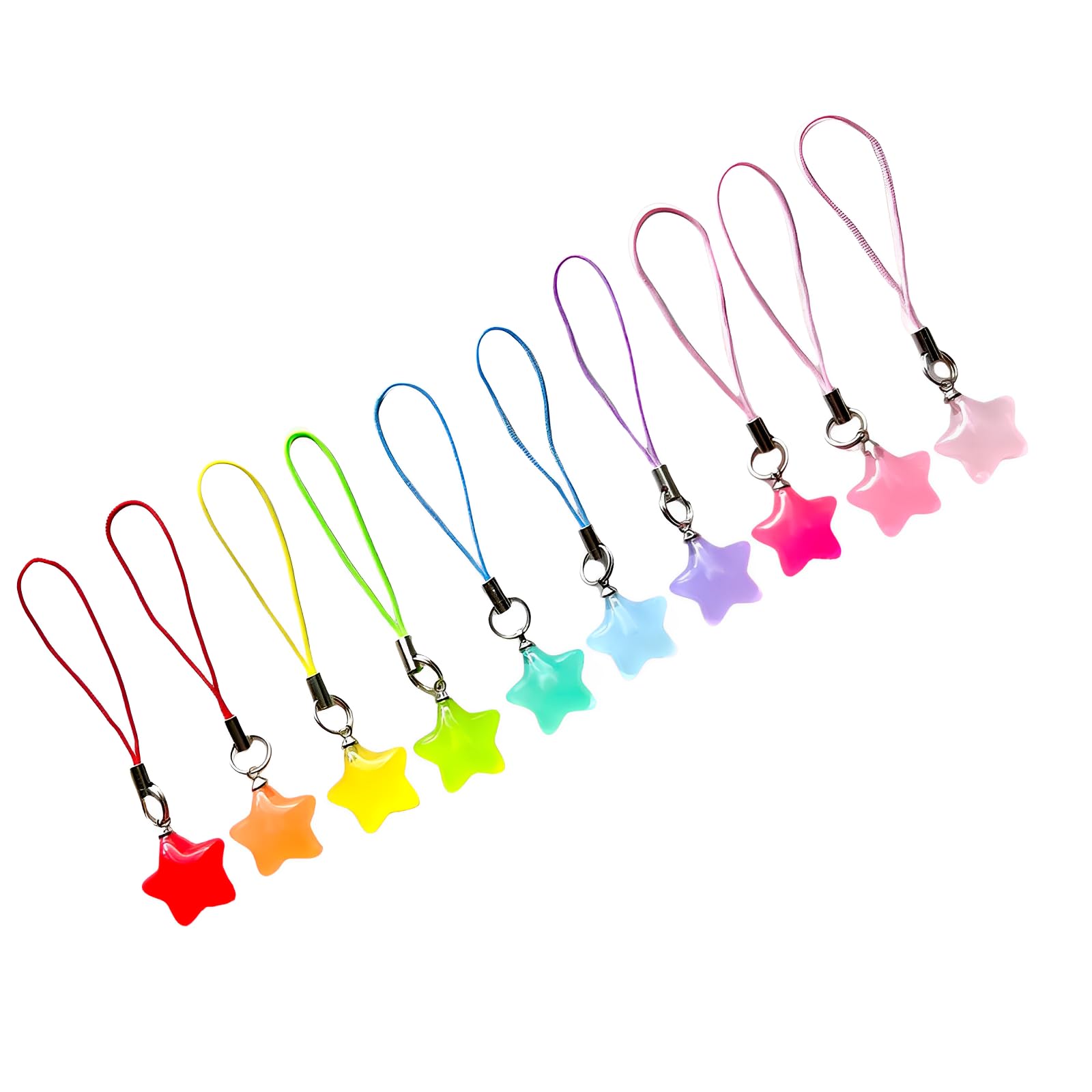 Agromusk 10 PCS Star Phone Charm,Y2K Phone Strap Cute Phone Charms Aesthetic Phone Accessories Chain for Women Girls