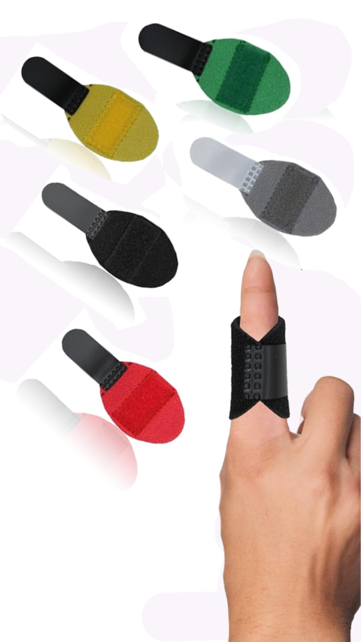 Sweet seven 5-Piece Trigger Finger Splints Kit - Finger Support Brace for Broken/Straightening/Arthritis - Fits Thumb/Middle/Ring/Index/Pinky Finger