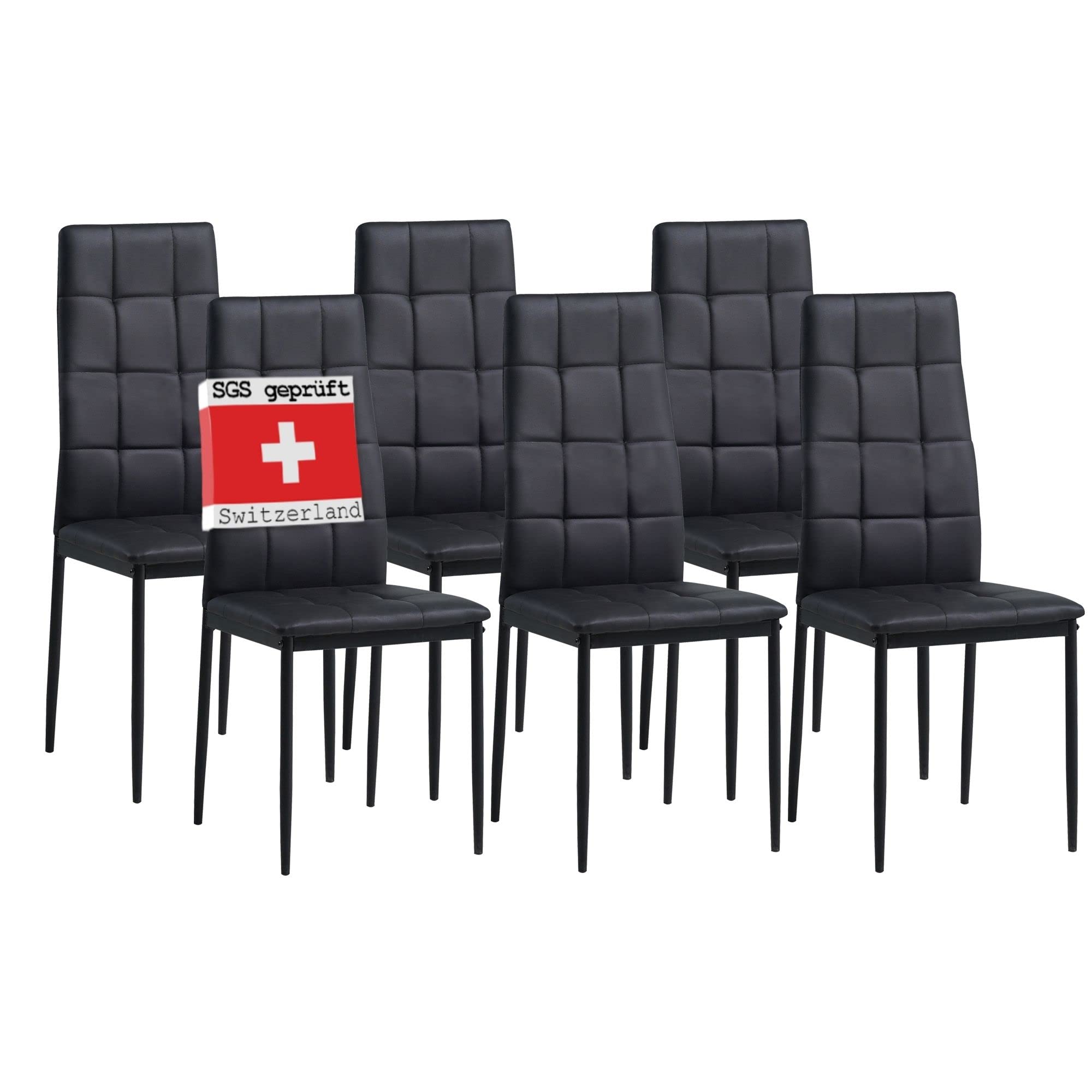 Albatros Rimini Esszimmerstühle, 6er Set, Schwarz