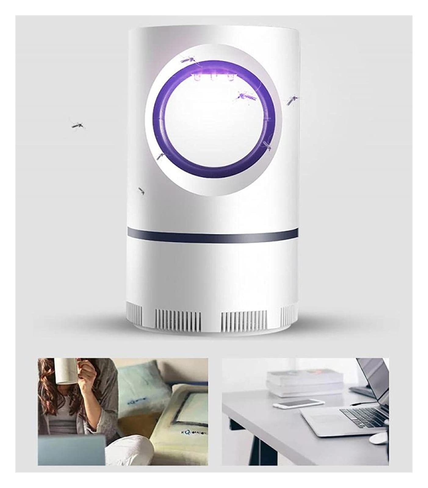 Lámpara antimosquitos UV, luz Nocturna USB, Trampa para Insectos LED, Repelente de Mosquitos Radiante para habitación Interior, Dormitorio y Repelente de Insectos al Aire Libre
