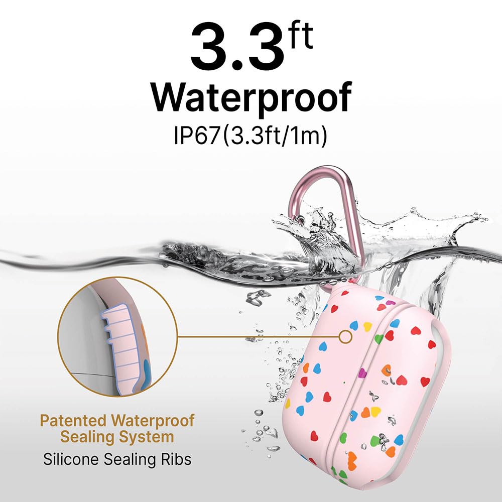Catalyst Custodia impermeabile Special Edition per AirPods Pro, compatibile con ricarica wireless, custodia protettiva antiurto e a prova di caduta, pelle morbida, con moschettone - Sweetheart