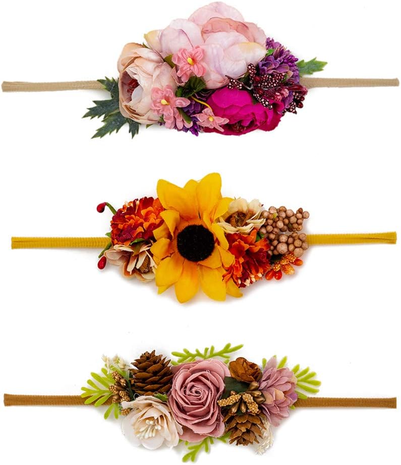 Baby Girl Flower Headband Floral Hair Band Photography Hair Accessories Nylon for Infants Newborn Toddler by JIAHANG…