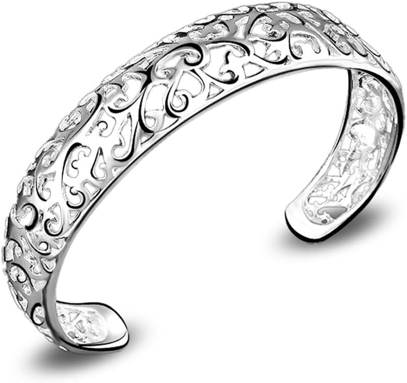 [SICHENDZ] Women Silver Fashion Open C-Shape Bracelets Cuff BangleSilver Bracelet