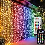 Dazzle Bright 300 LED Curtain String Lights, RGB Color Changing Christmas Fairy Lights for Bedroom with Remote & APP Control, Waterproof Smart Window Lights Party Wedding Garden Wall Decor