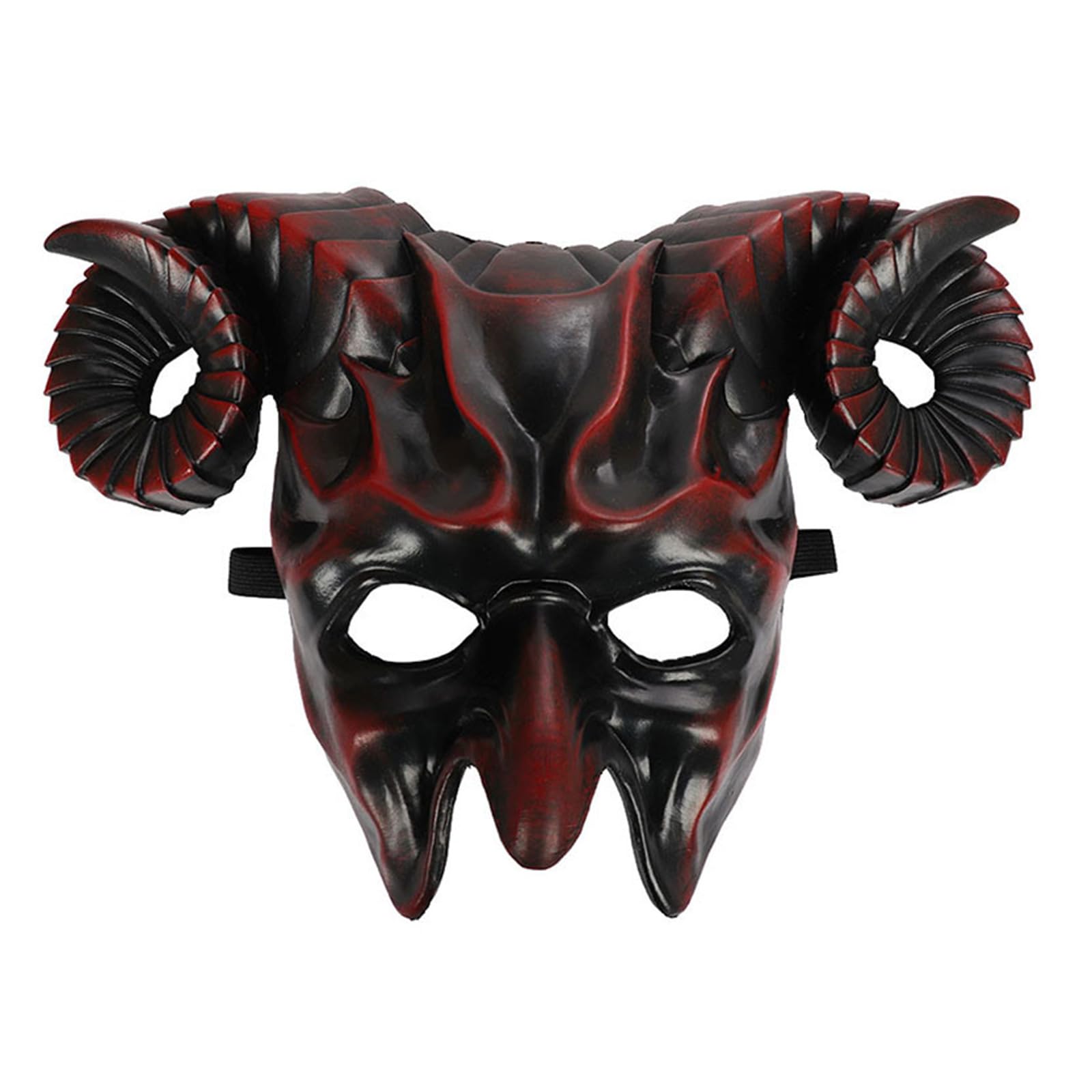 Domasvmd Unisex B Horror Devil Mask 3D Ox Horn Mask Halloween Funny Half Face Mask Carnivals Party Cosplay Mask Costume Masquerade Mask Masquerade Mask For Women Men Couple Masquerade Mask With