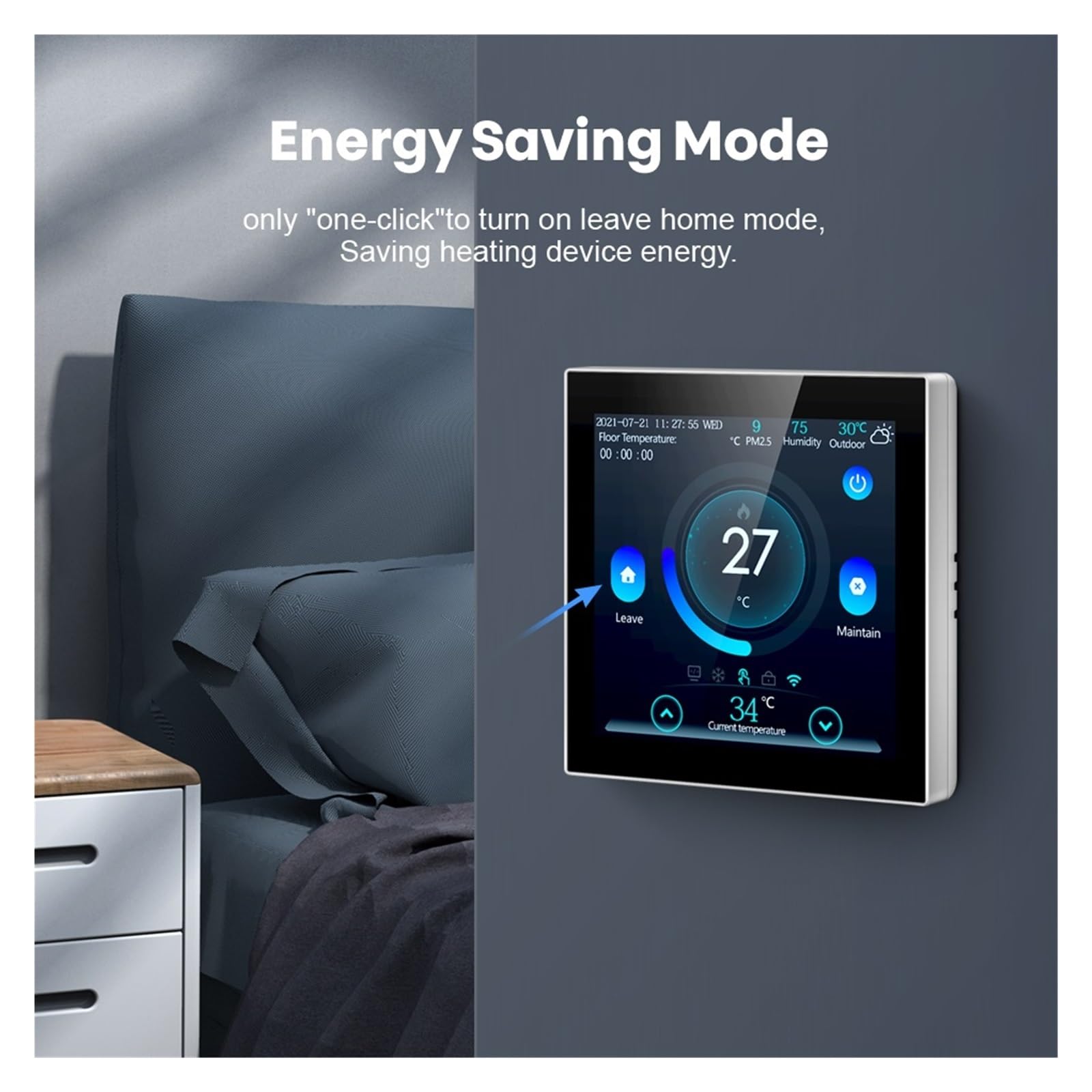 Inteligentny termostat podłogowy, bezprzewodowy regulator temperatury ogrzewania elektrycznego/wody, inteligentna praca Informacja O ZgodnośCi(WiFi WaterGas Boiler)