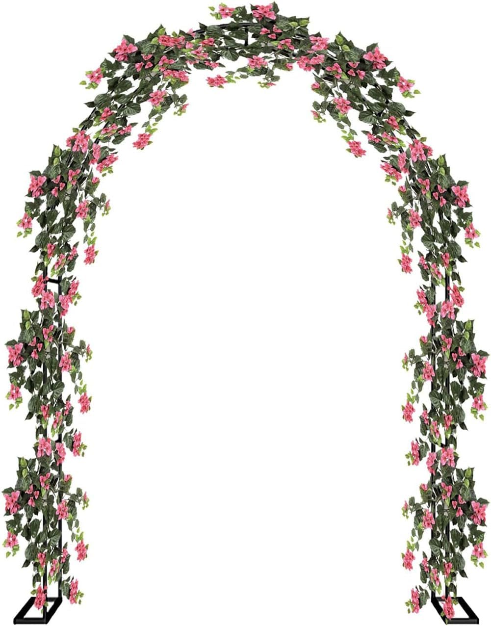 Outdoor Metal Garden Arch Heavy Duty Rose Arbor Climbing Plants Support Archway Large Wedding Arches 140Cm 180Cm 240Cm 120Cm Wide,Black,W3M*H2.2M