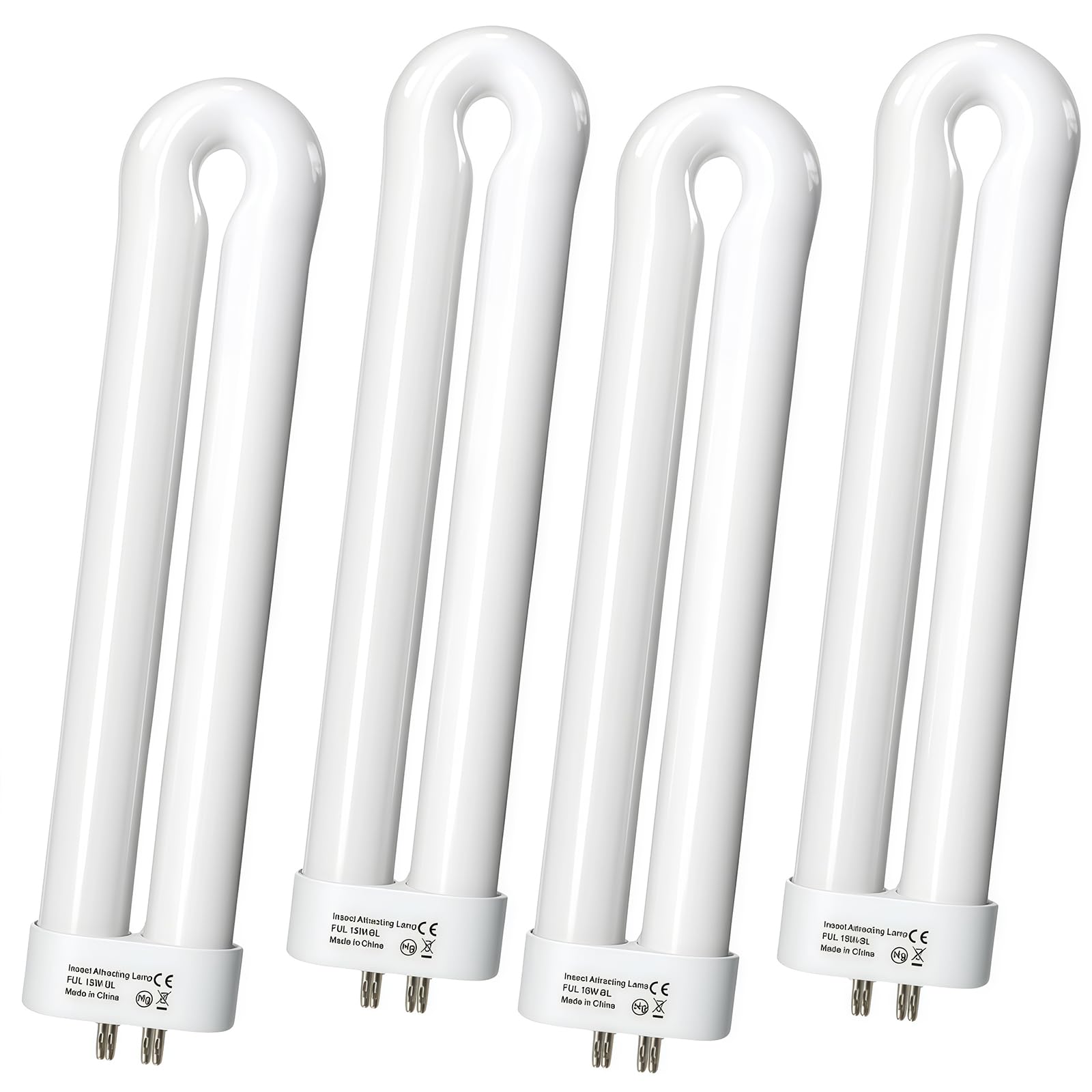 Photo 1 of 4 Pcs 15-Watt 4-Pin Base Replacement Bulb - Compatible with Black Flag BB-15WHT/BZ-15/BZ-20, for Flowtron BK-15D/BF-35, for Stinger FP15/TZ15, for B1515-4, for Hemiua T6 Pro - Also Fits Most 15W Bulbs