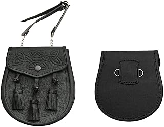 SZCO Supplies Celtic Knot Tri Tassel Sporran, Black (203372)