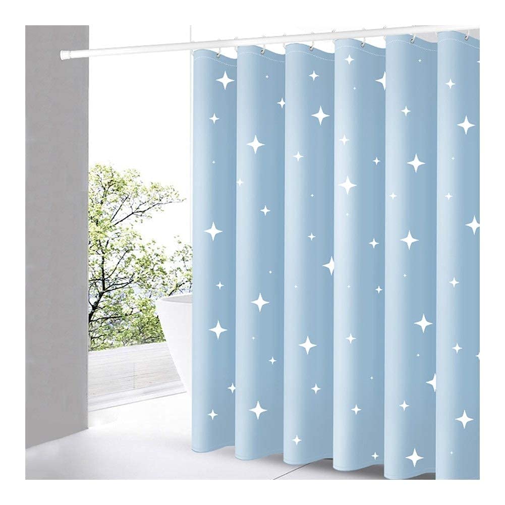 Rideau de douche long en tissu polyester imperméable opaque pour salle de bain