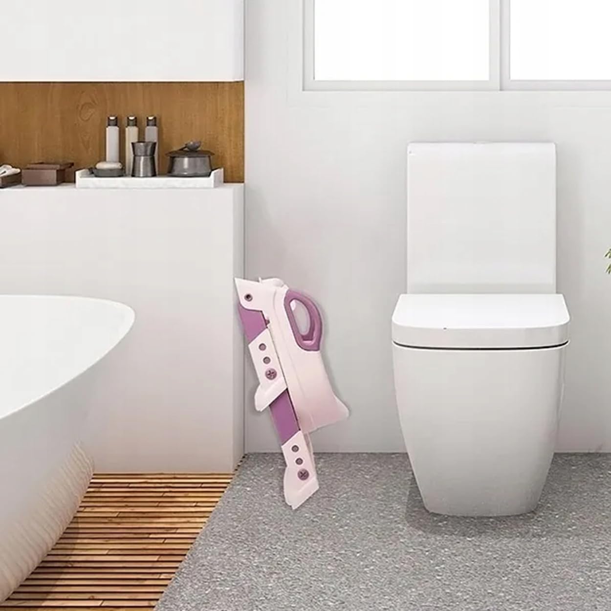 KIDDISTEP - Sedile WC con scaletta per bambini, colore: Rosa