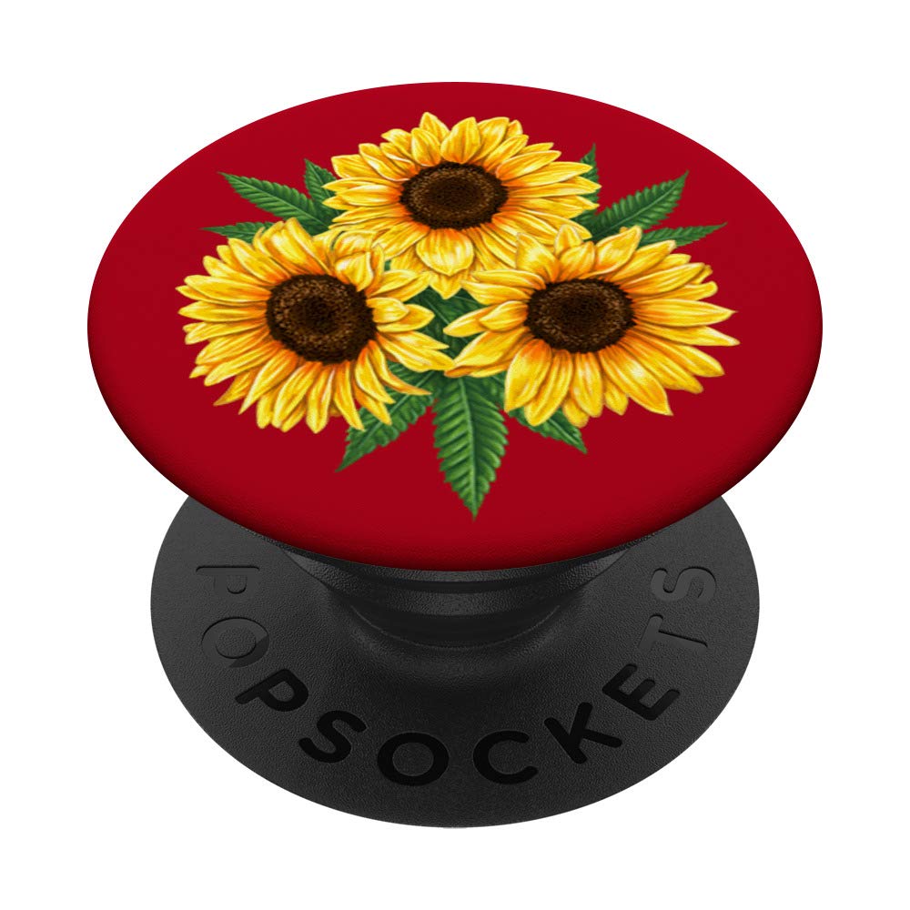 SkyvoraSunflower Red PopSockets Swappable PopGrip