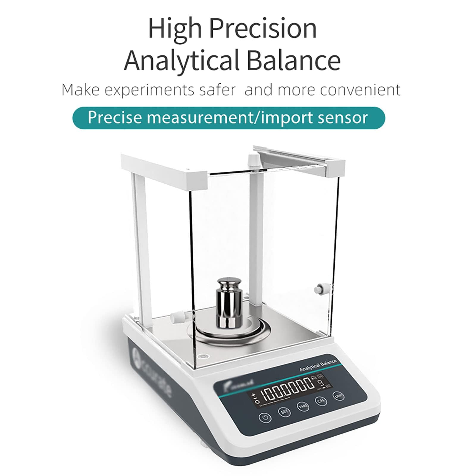 Balanzas analíticas de laboratorio, báscula de laboratorio de alta precisión de 0,1 mg con interfaz RS232, básculas de joyería digitales de precisión de 0,0001 g, con pantalla LED y parabrisas para