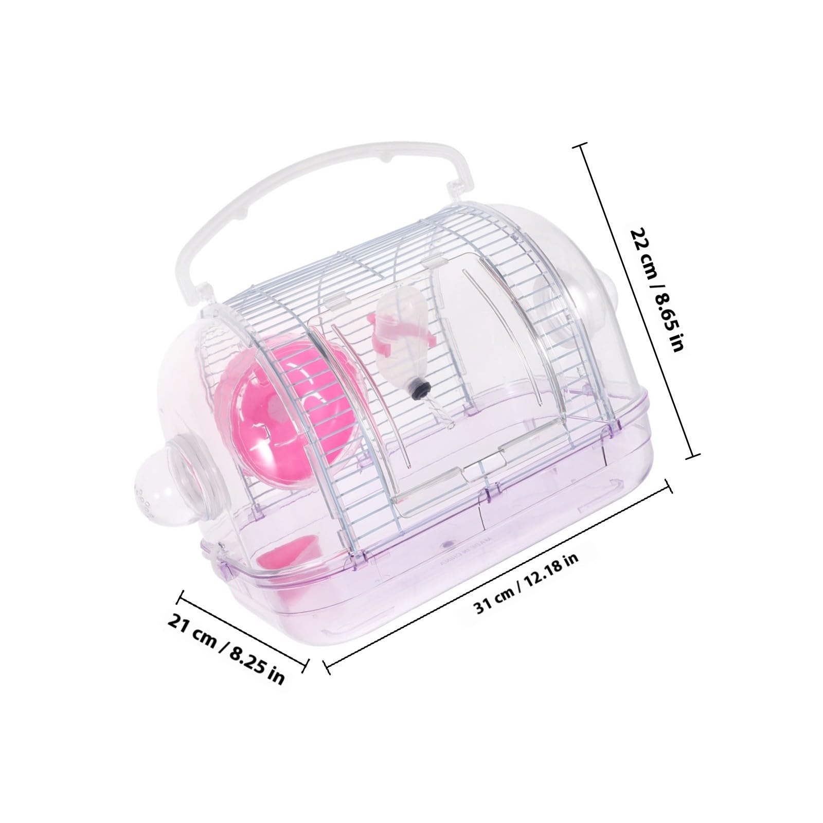 MAGICLULU Hamstertransportbox als Reisekäfig aus Kunststoff und Eisen mit Sicherem Material und Leicht zu Reinigen für Hamster und Meerschweinchen im Freien
