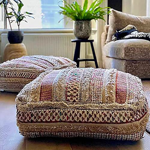 Böhmischer Bodenkissen - Mischung aus Reiner Wolle und Baumwolle - Füllstoff Nicht im Lieferumfang enthalten - 60x20cm…