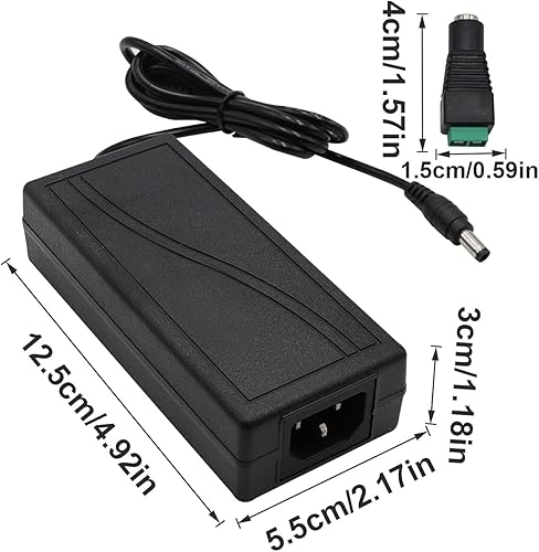 Miniatura 2 de mxuteuk 2 clavijas AC 100-240V a DC 12V 5A Cámara de seguridad Adaptador de corriente Cable divisor de alimentación de 8 vías con conector hembra