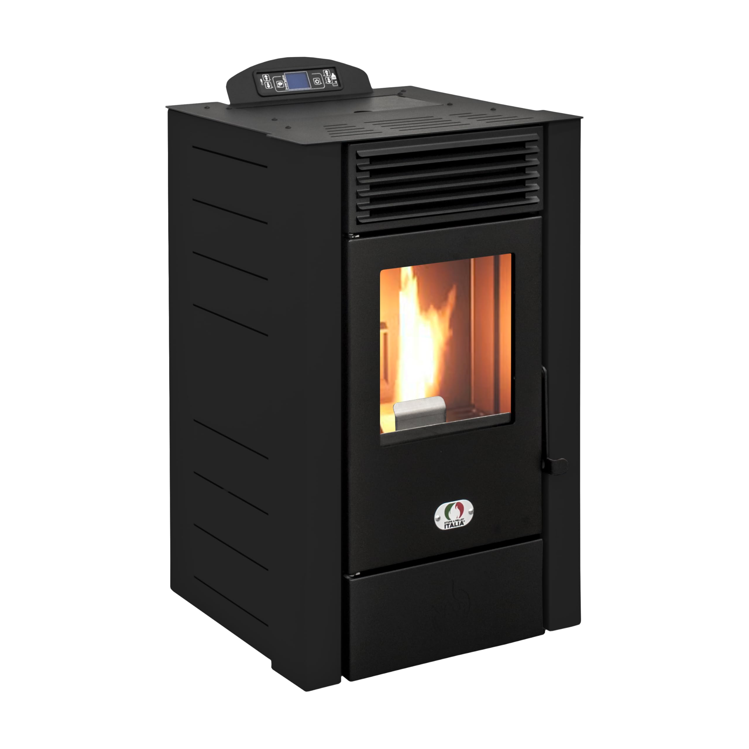 STUFE A PELLET ITALIA Alaska 9 kW WiFi 5 Gwiazdki - Piec Powietrzny Wentylowany Skuteczność 92% Ogrzewa 80 m² Autonomia 20H Certyfikat 5 Gwiazdek Kontrola WiFi Programowalna 5 Moców 24-miesięczna