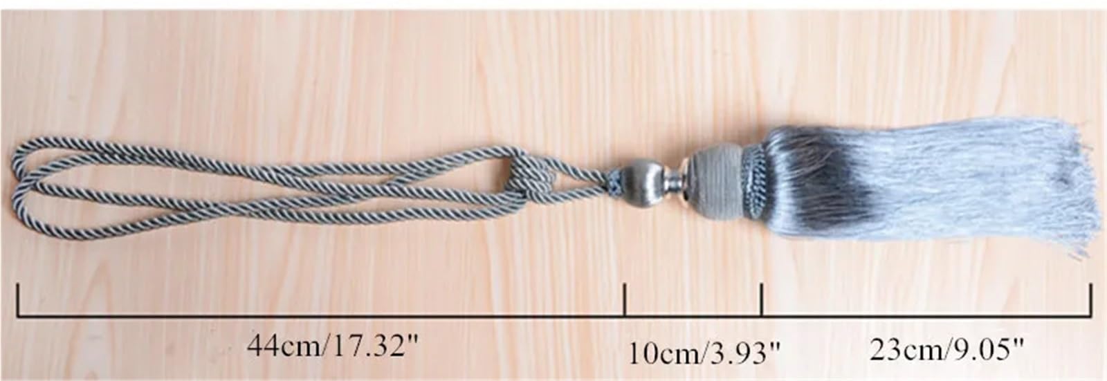 Lot de 2 sangles de rideau, décorations de fenêtre, boules à suspendre, décorations de mariage, pompons, accessoires de décoration d'intérieur (gris)