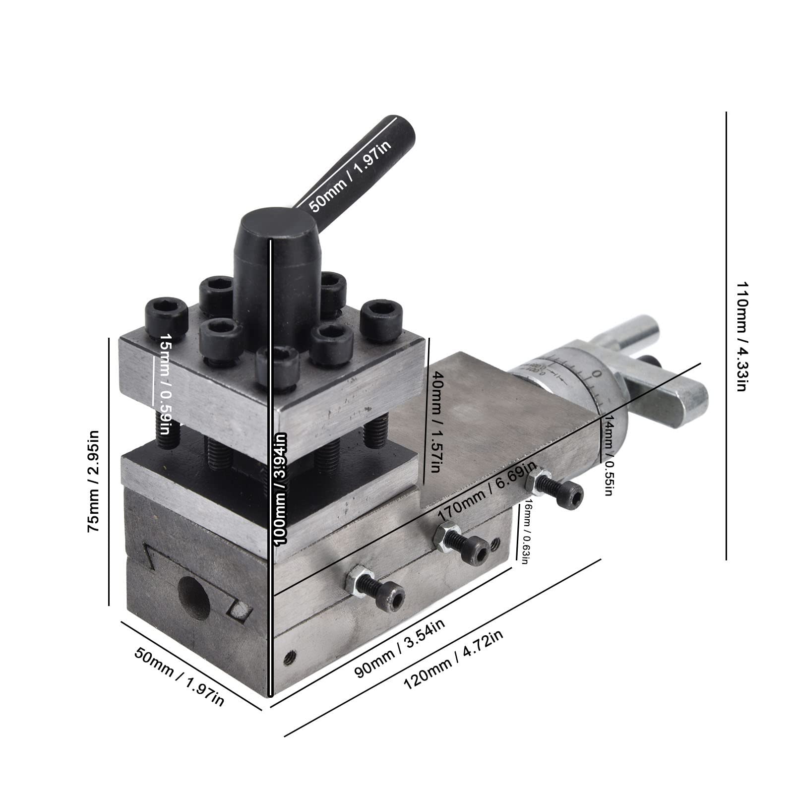 Post Vice Morsetto Heavy-Duty Morsa da Banco Strumento Per Tornio Cambio Rapido 2 Vie Mini 50x50mm Per La Lavorazione del Legno Lavorazione dei Metalli 0618 7inx10in 12in 14in
