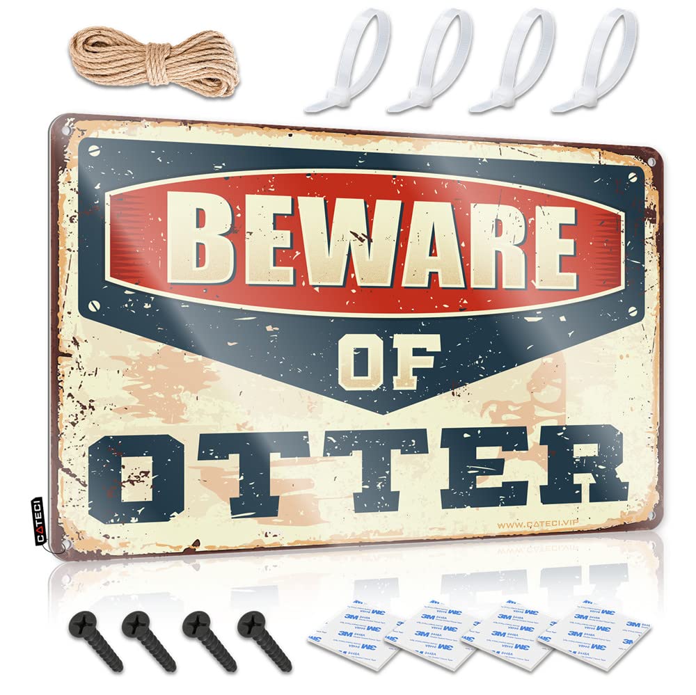Beer Accessories Accessory Decor | Beware Of Otter Classic Decorative Wall Art Ready To Hang For Premises(20X30CM)