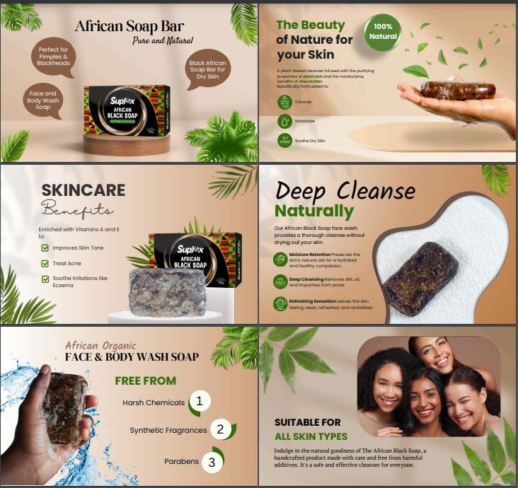 Raw African Black Soap Bar – Black African Soap for oily Skin, Scars, Dark Spots | Perfect for Pimples, Blackhead, Face & Body Wash | Face and Body Wash Soap 1 Count. - Image 7