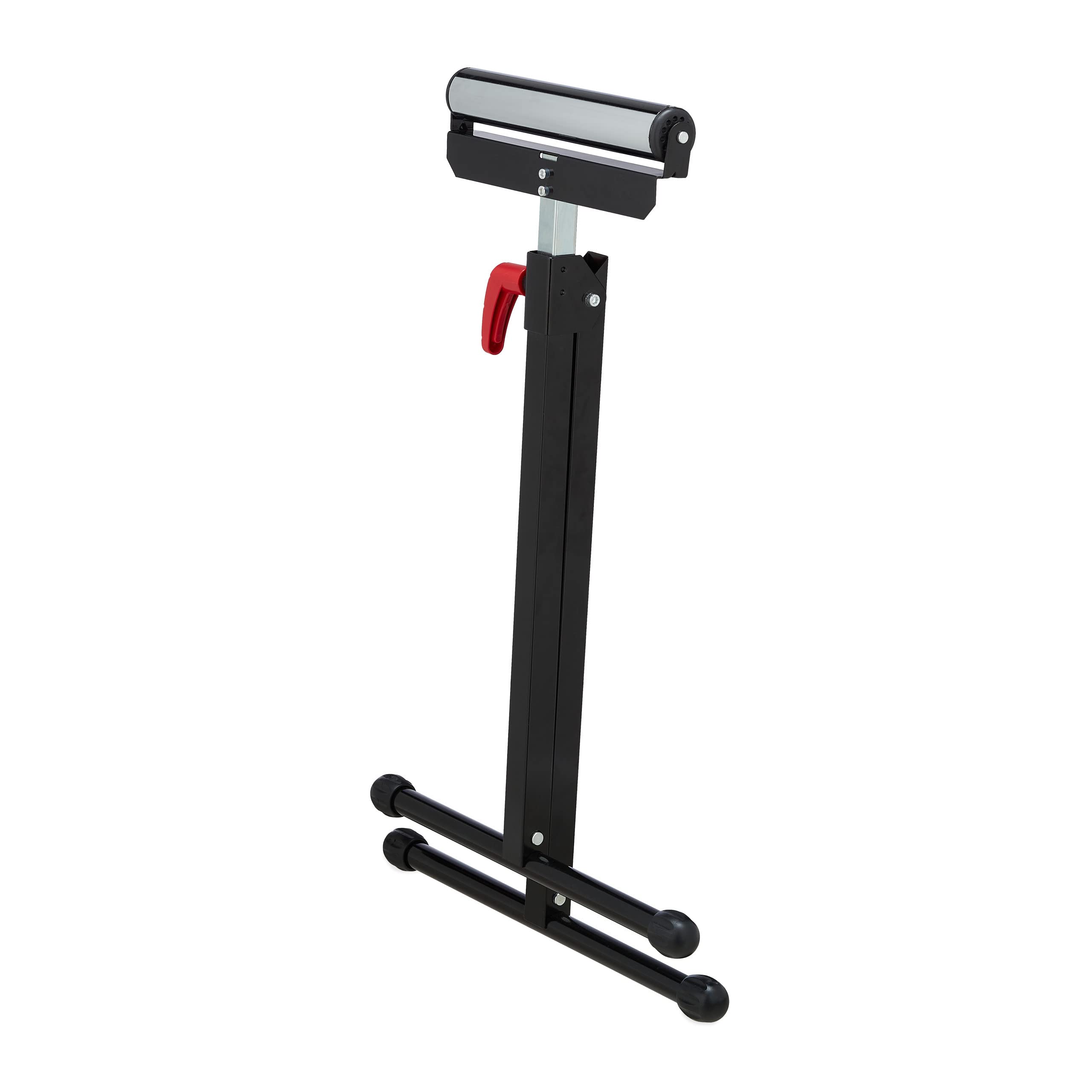 Relaxdays Caballete de Rodillos, Altura Trabajo Regulable 67-110 cm, Plegable, Resiste hasta 60 kg, Acero, Taller, Negro