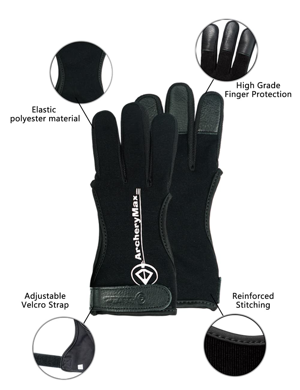 3 Finger Archery Gloves for Kids/Teenagers/Adults - 3