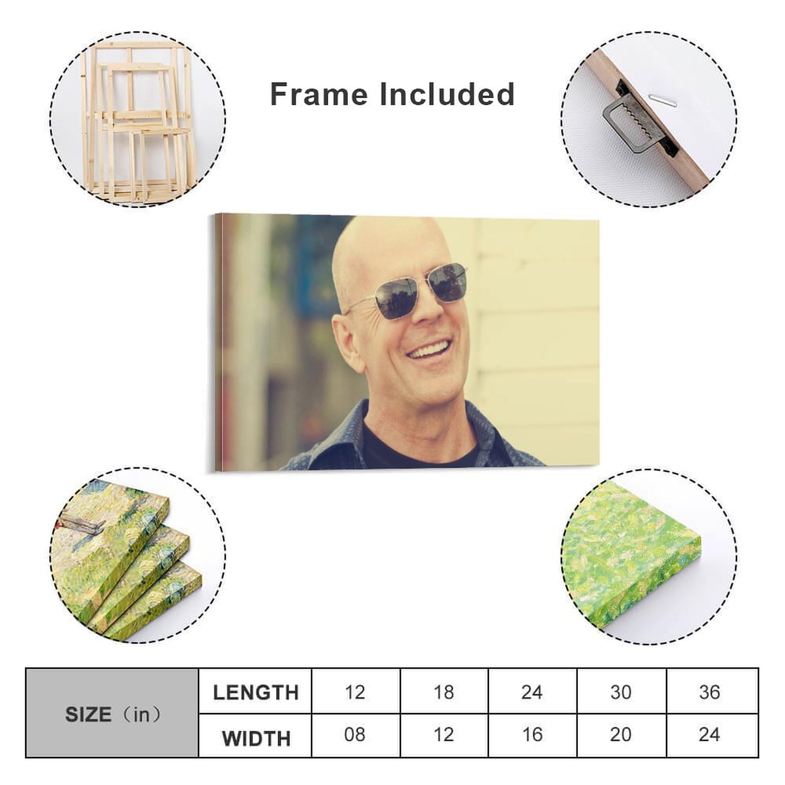 Amazon.co.jp: ブルース・ウィリス 壁紙 HD ポスター 1 キャンバス