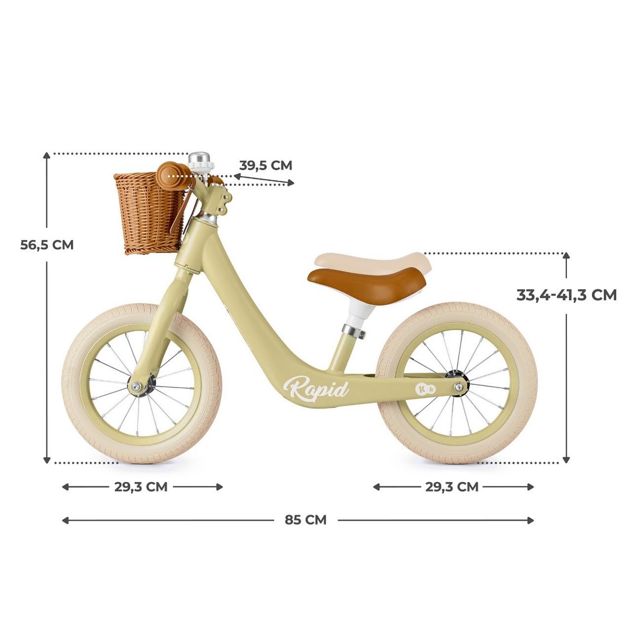 Kinderkraft RAPID2 Bicicletta in metallo, Bici senza pedale, Giocattoli per bambini da 2 anni a 35 kg