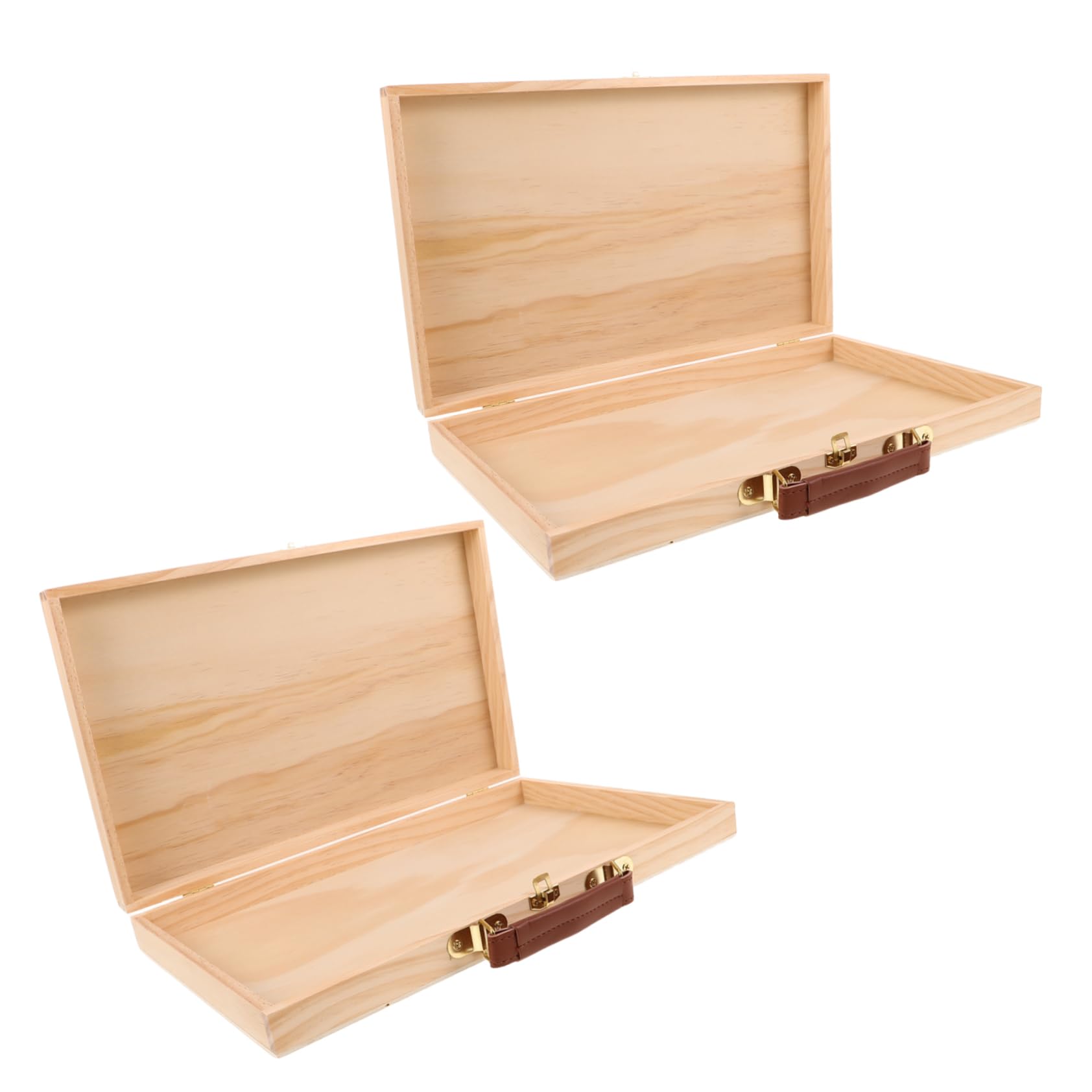 SOIMISS Caja de Almacenamiento de Madera Portátil y Ligera para Artistas con Compartimentos Múltiples y Asa Incorporada, Adecuado para Pinceles y Sellos en Estudio o Pintura al Aire Libre