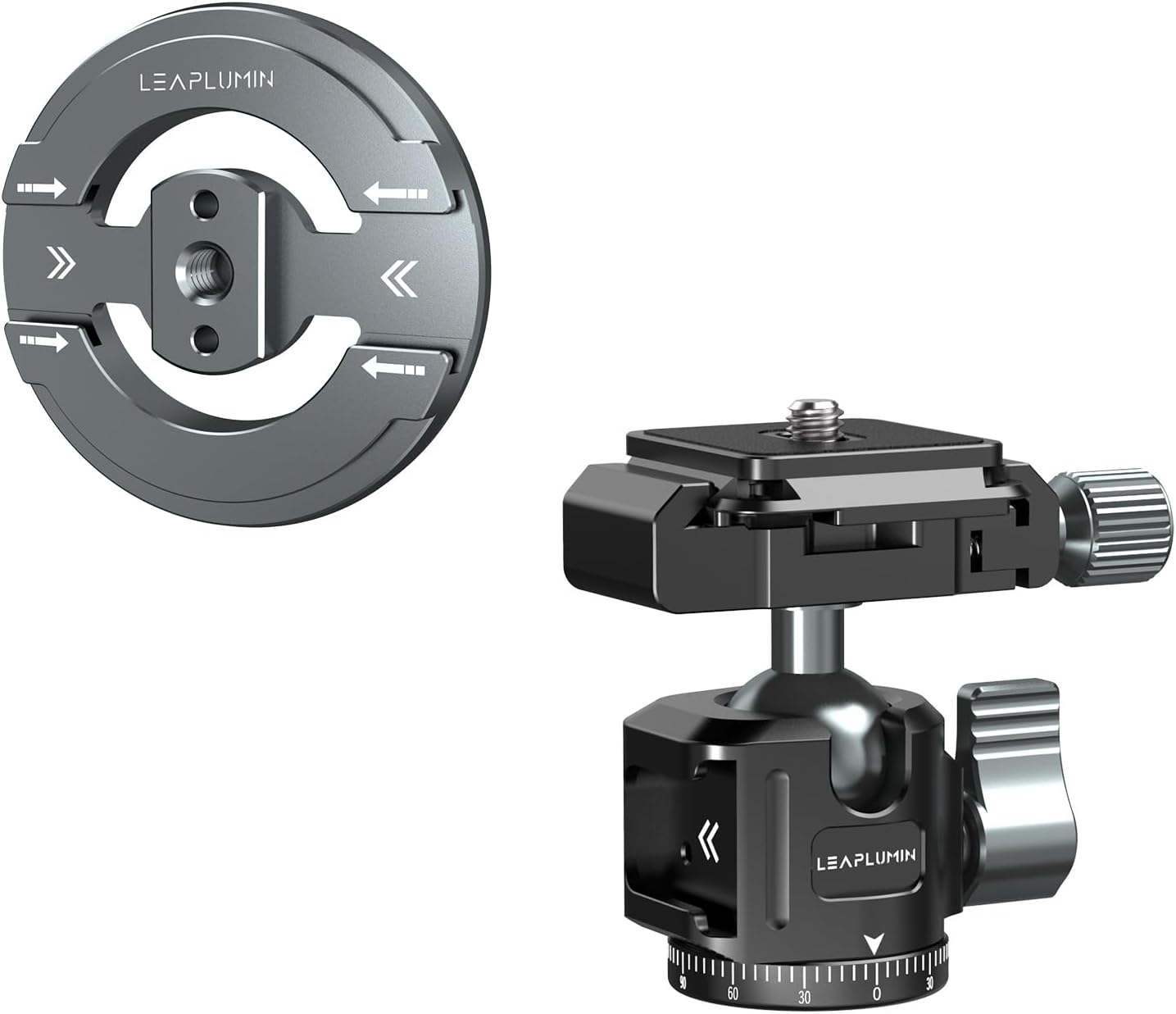 Magnetic Phone Tripod Mount Adapter with Adhesive Magnetic Ring，1/4” Screw Hole Suitable for Ball Head/Tripod，Cold Shoe Design Compatible with Microphone with Hot Shoe Connector