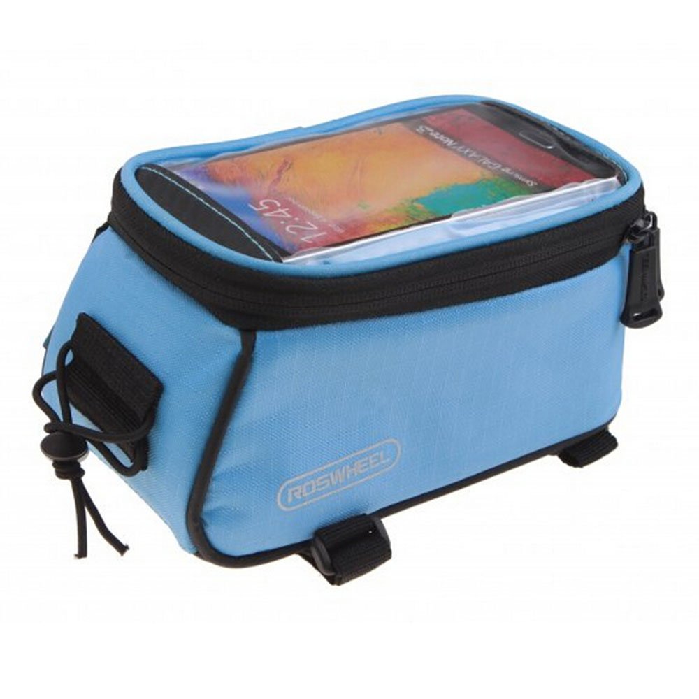 Roswheel Bicycle Bags Bike Bag Bicycle Front Tube Frame Cycling Packages Touch Screen Mobile Phone Bags Professional Bicycle Accessories(Blue M