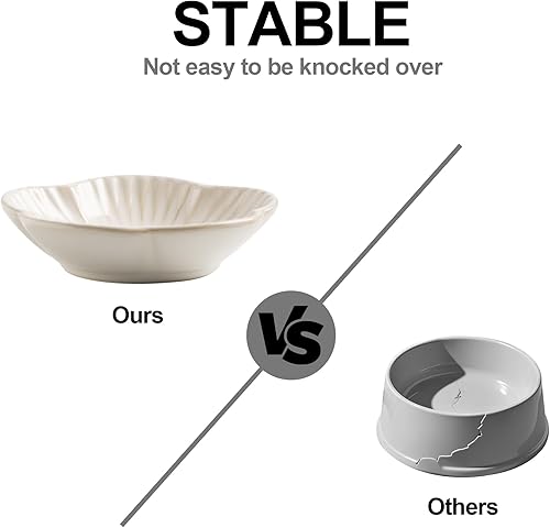 Miniatura 3 de Tazones de comida para gatos, platos de cerámica para gatos, plato para comida, agua y aperitivos, 4.72 pulgadas, uso en interiores y exteriores,