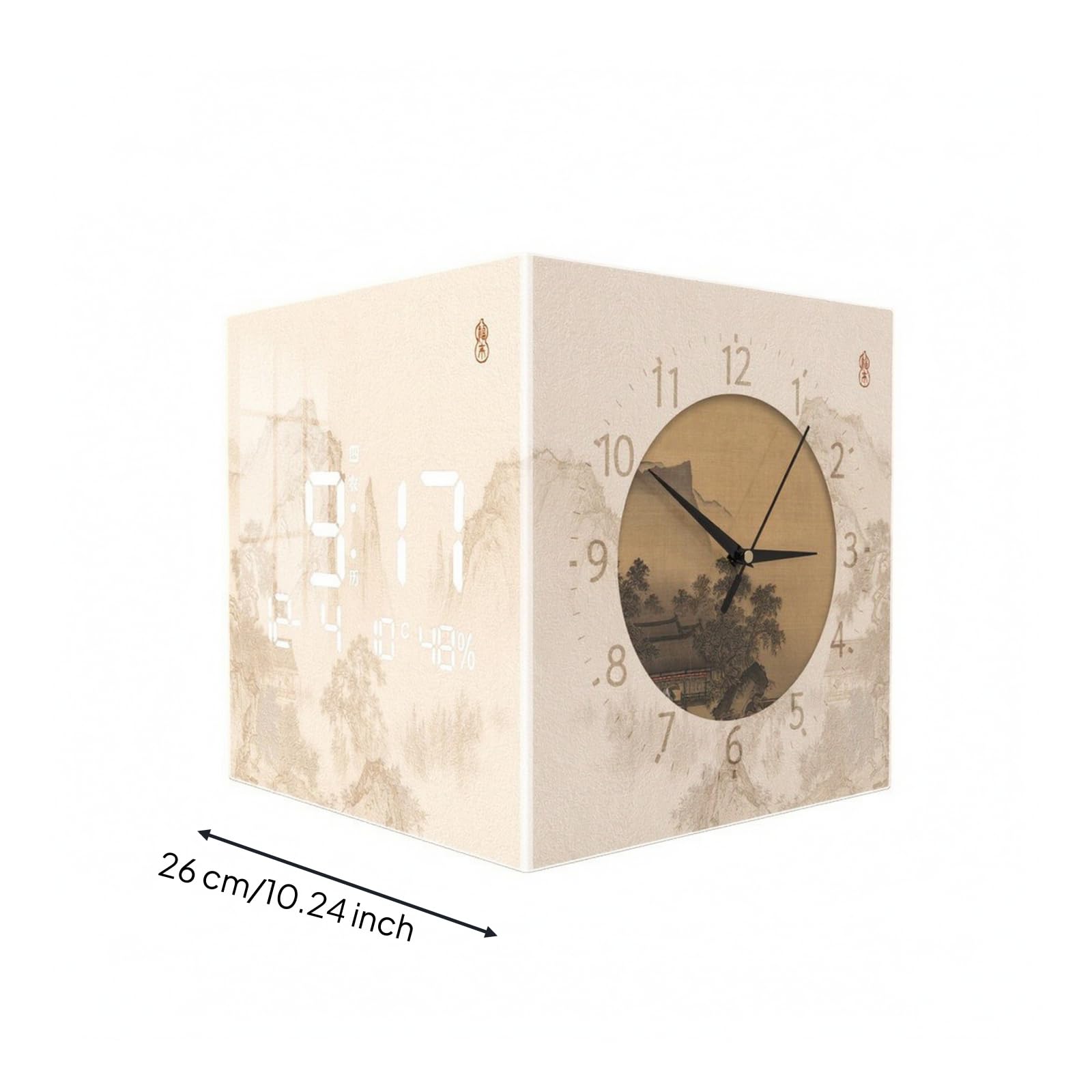 Orologio con Display LED Moderno | Qurante in Acrilico Trasparente, Orologio da Angolo a Doppia Faccia, Decorativo, per Soggiorno, 30CM, Stile B