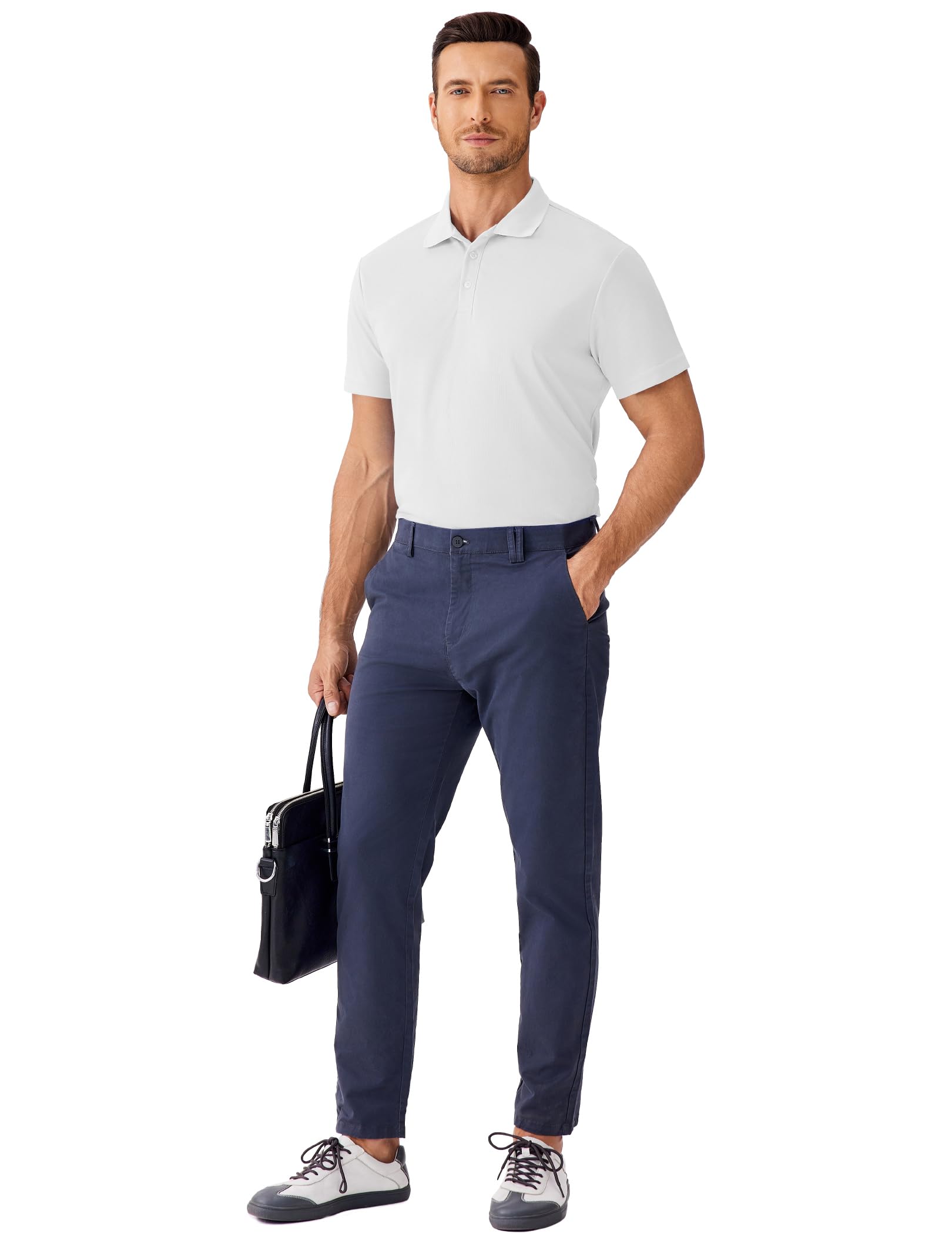 PINSPARK Poloshirt Herren Kurzarm Hemd Atmungsaktiv Golf Shirt Sommer Schnelltrocknend Sport Polohemd Männer Basic Polo Shirts Leicht Sportshirt Tennis Shirts