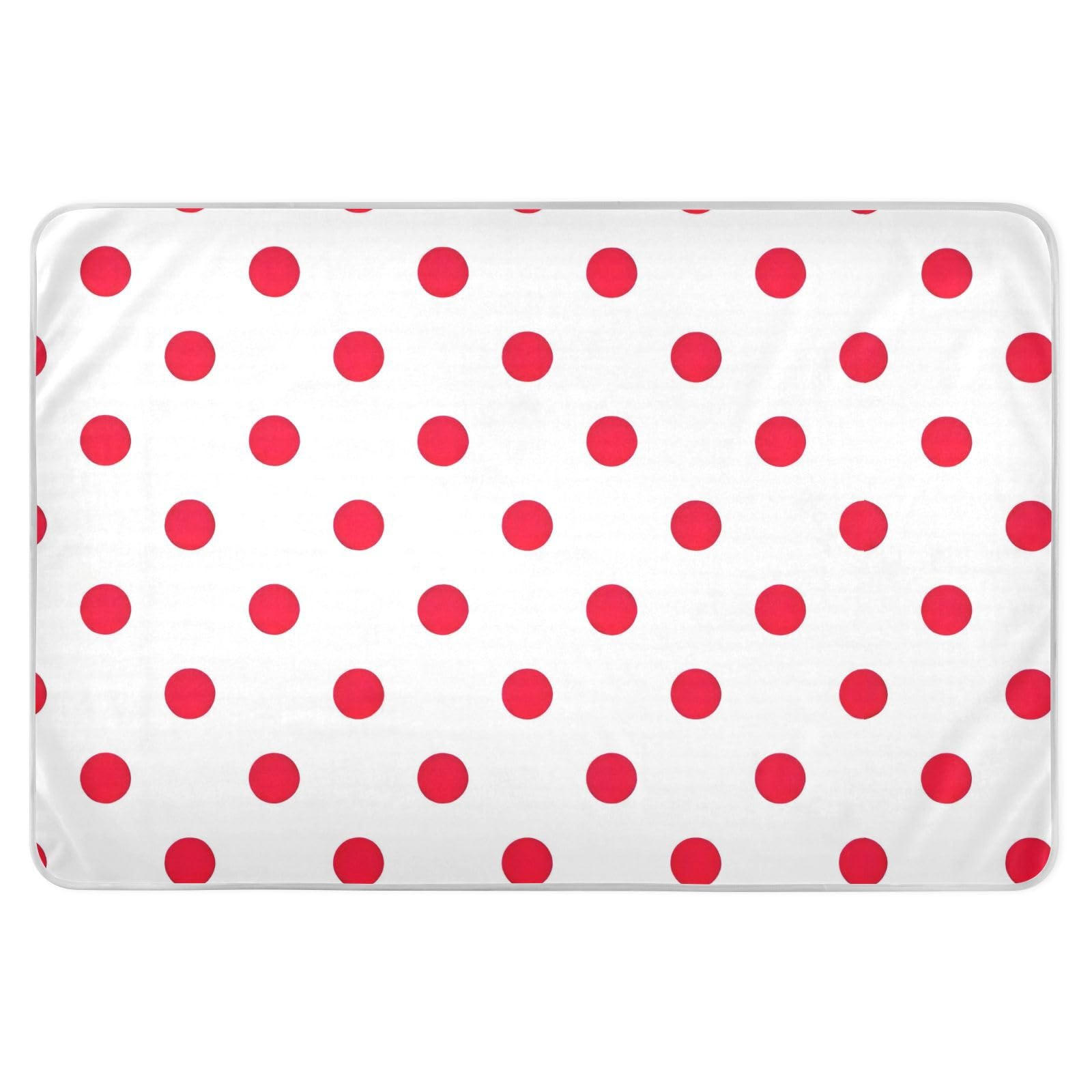 Red Polka Dot White Retro Waterproof Pads, Large, Water Proof Pads for Bed, Washable Pee Pads