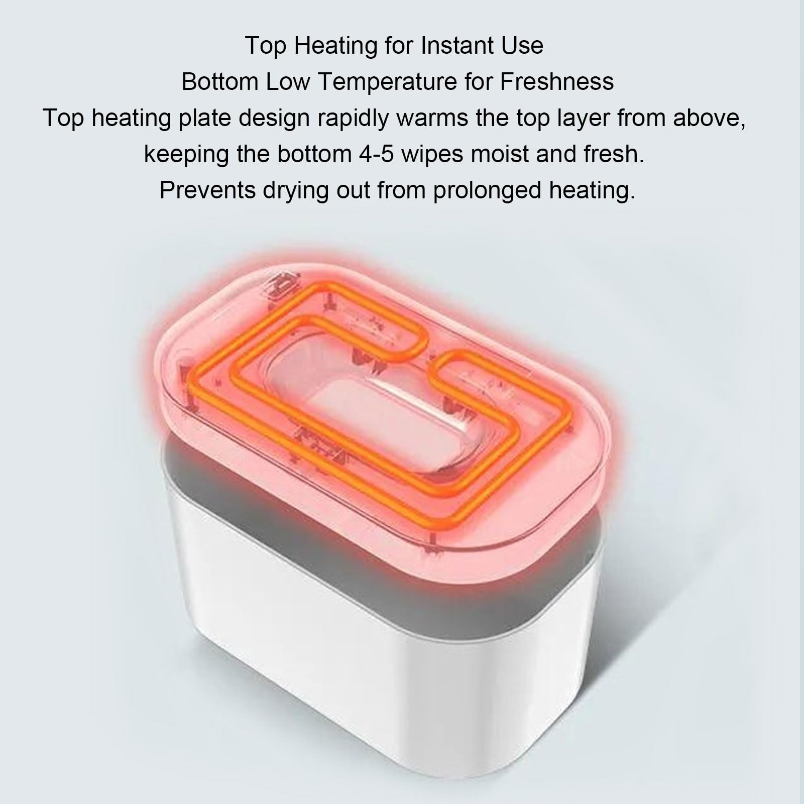 Wischwärmer, USB-Betrieben, tragbar, Schnell und Gleichmäßig Erhitzend, Feuchttücher-Heizung für Zuhause, Auto, Outdoor, Babypflege, ABS-Material, 200 x 120 x 98 mm (Anpassung der Weißtemperatur)