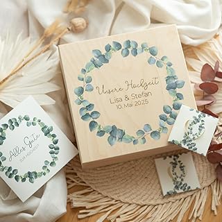 Personalisiertes Geldgeschenk zur Hochzeit – Geschenk für Brautpaar – Holzbox mit Gravur & – Hochzeitsgeschenk personalisiert