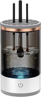 Dispositivo de limpieza de brochas de maquillaje, máquina eléctrica, recargable por USB, 7000 rpm, multifunción, automático, color negro