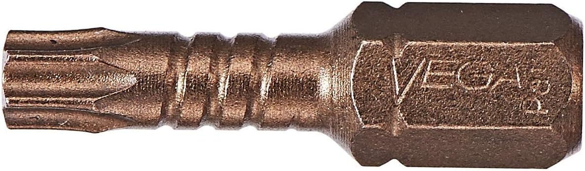 VEGA T25 TORX Impact Driver Bits. Impactech Professional Grade Impact Grade T-25 TORX 1" Bits. (Pack of 10) P125T25A-10