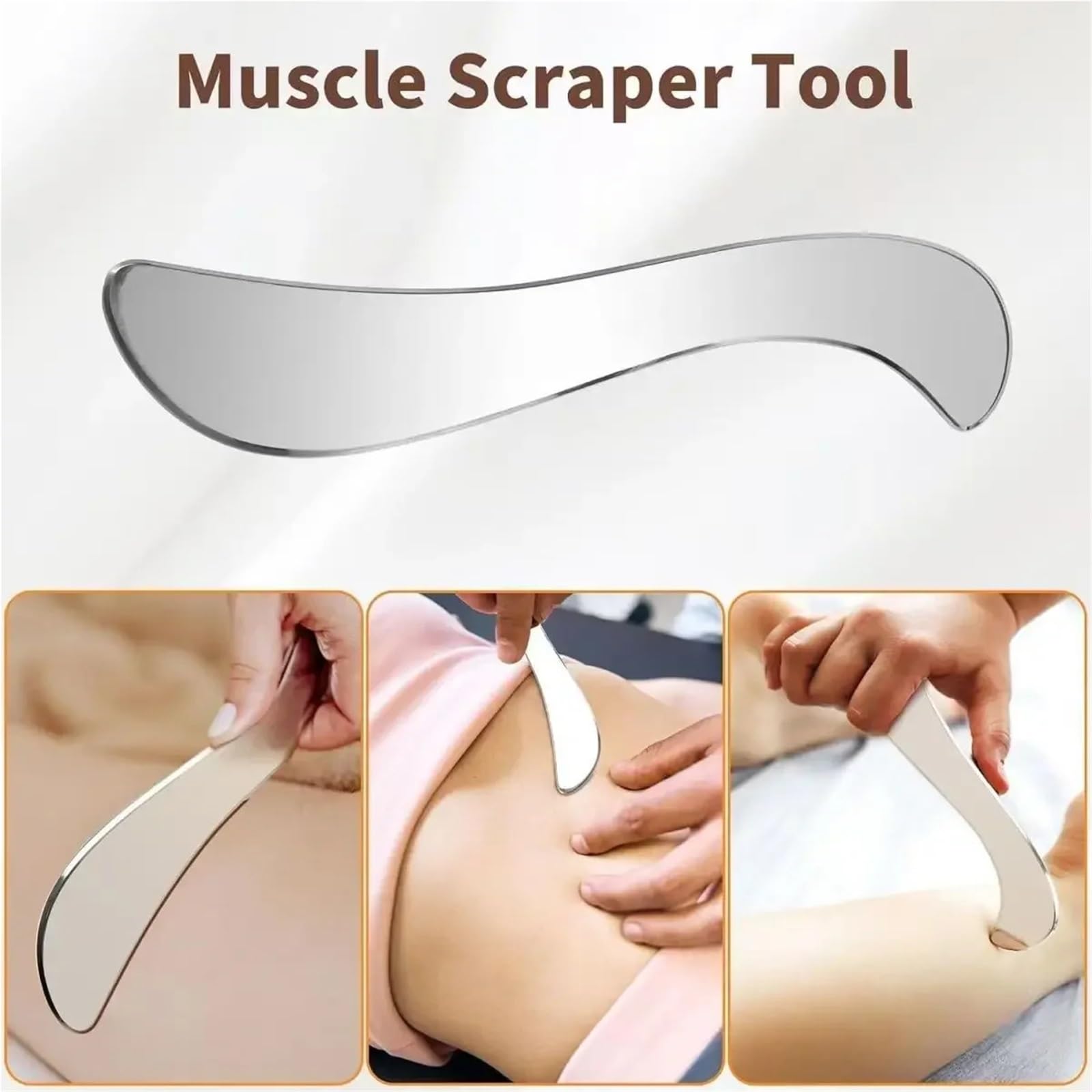 Strumento Gua Sha in acciaio inossidabile | Strumento for raschietto muscolare Strumenti for il viso Gua Sha