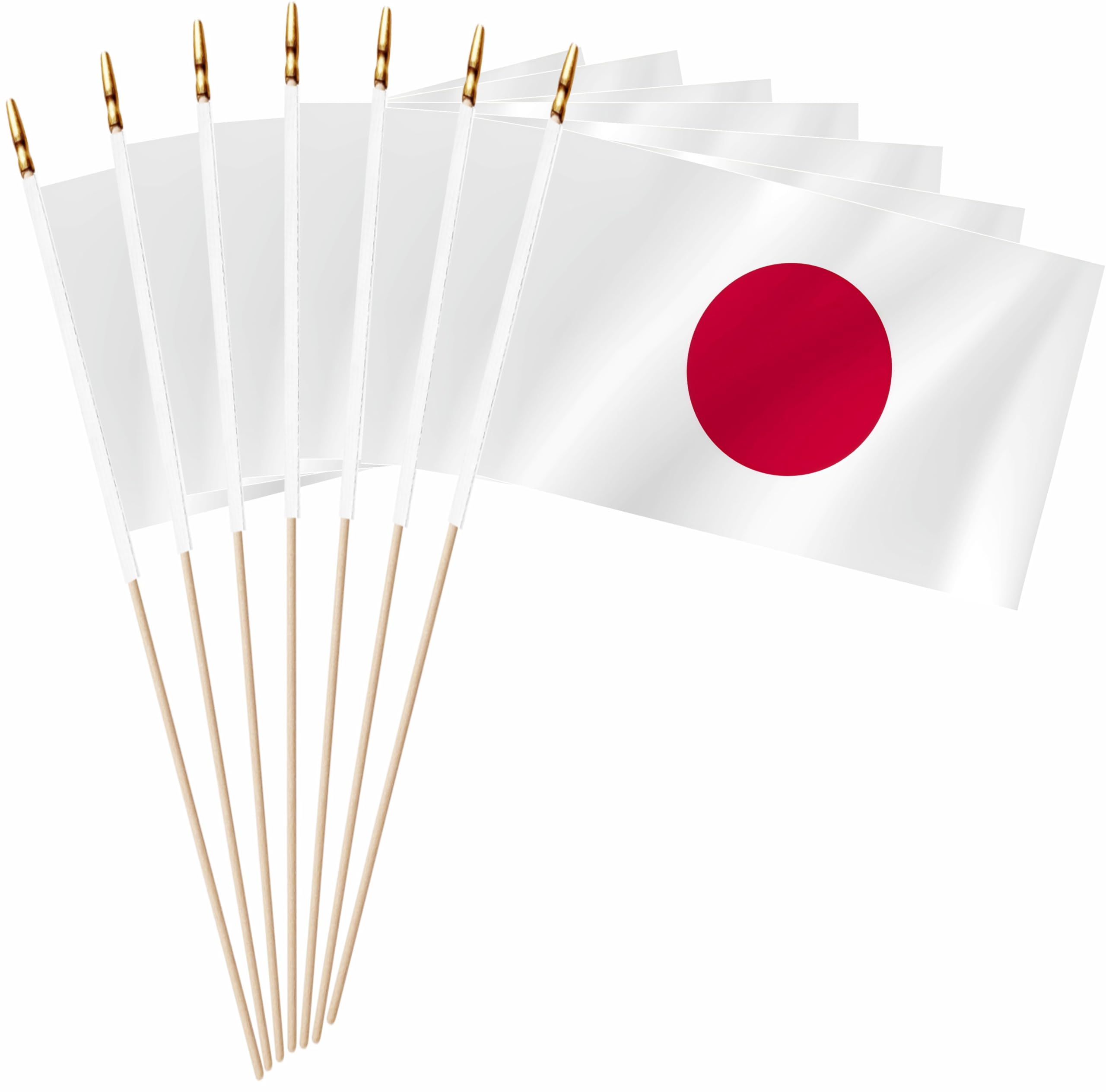 20 Pack Small Mini Japan Flag on Wooden Stick Miniature Handheld Japanese Flags Decorations,5x8 Inch