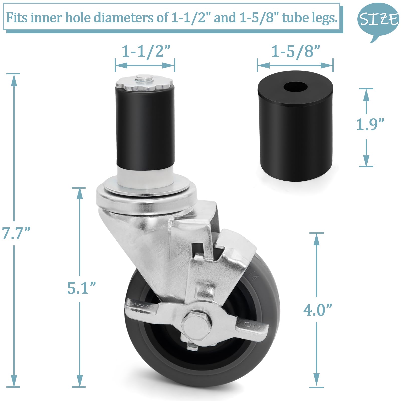 Caster Wheels Buy Nisorpa 4 Inch Work Table For Commercial Kitchen Prep ...