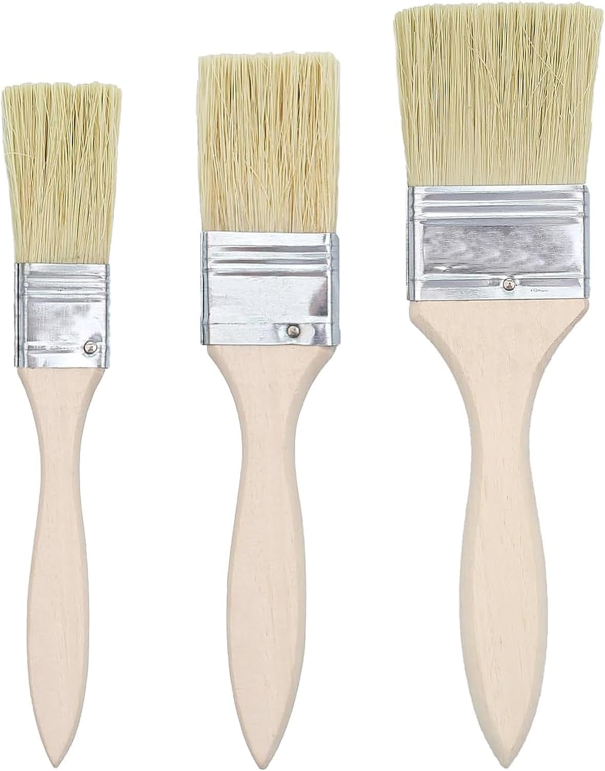 Set of 3 Malerpinsel 24/38/50 mm Flachpinsel Lackierpinsel Malerpinsel Pinsel Lack Fensterpinsel mit Holzgriff für Pinsel Farben Kunst Malerbedarf Lacke Malerei DIY Streichen von Wänden