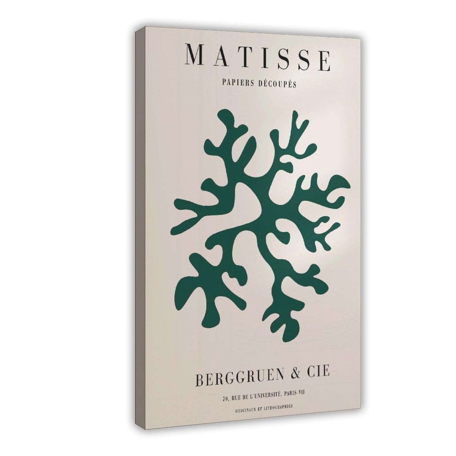 HEYANM Green Matisse Print_ Papiers Decoupes Framed Wall Art 1 Canvas Poster Bedroom Office Room Decor Gift Frame 24x36inch